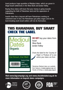 Boycott Israeli Dates back